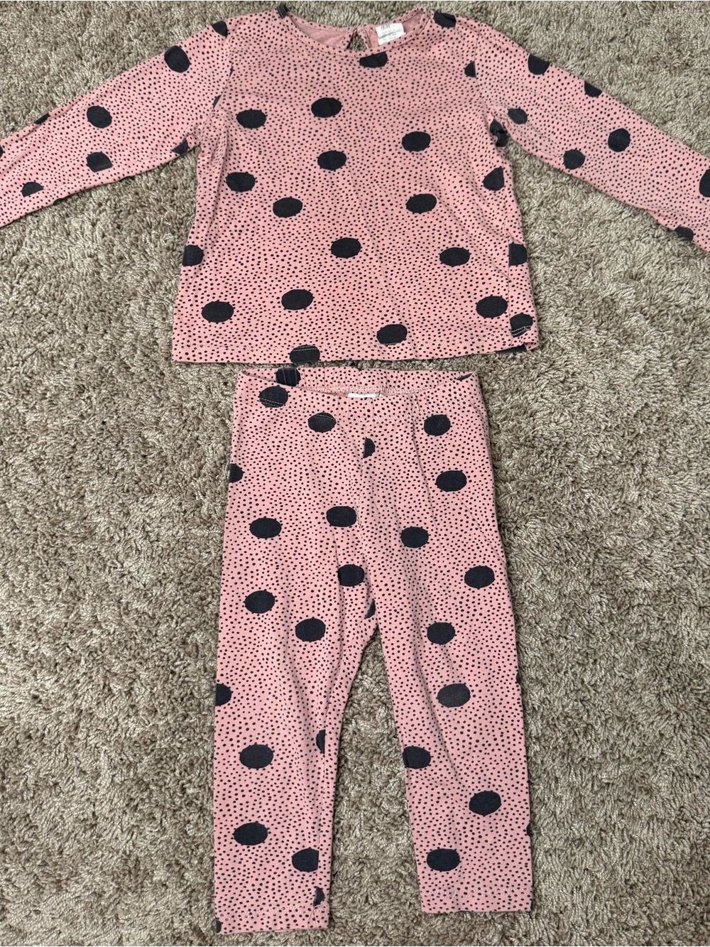H&M Toddler 2-Piece Pink Polka Dot Outfit Set | 12-18M